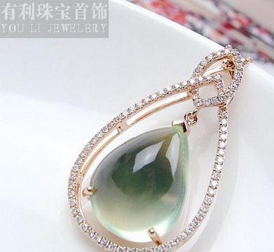 四會(huì)有利珠寶鑲嵌加工廠(chǎng) 18K金水滴吊墜定制手工費(fèi)